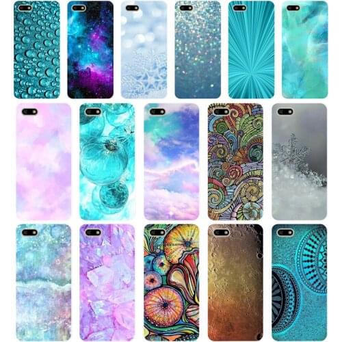 214H Quartz Crystal Rock Pink Purple Aqua space Soft Silicone Tpu Cover Case for huawei Honor 7a pro 7x play case