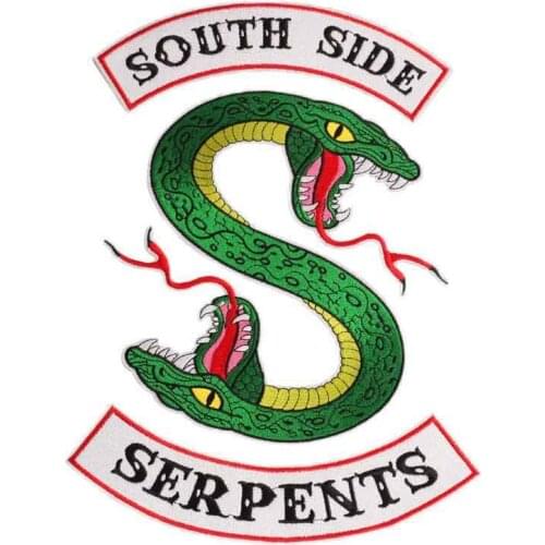 Riverdale South Side Serpents Snake Embroidered Patches for Clothing Thermoadhesive Iron on Punk Patch for Jacket Applique