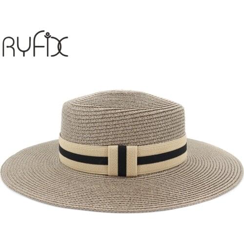 New casual mens and womens flat top hat womens beach hat outdoor travel sun hat jazz hat HA152