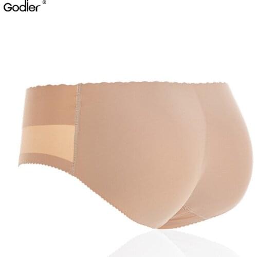 Godier New Women Seamless Sexy Panty Knickers fake buttocks Backside silicone hip pads Push Up Butt Enhancer Hip Up Underwear