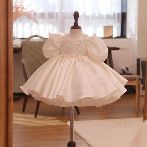 2021 Summer Ceremony Dress Girl Beading 1st Birthday Dress For Baby Girl Dress Elegant Princess Dresses Party Christening A586