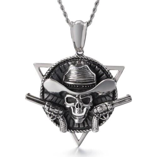 Navy Wind Pirate Captain Personality Accessories Stainless Steel Pendant Mens Titanium Steel Punk Jewelry