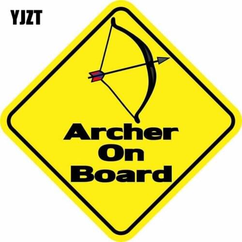 YJZT 11CM*11CM Car Styling ARCHER ON BOARD Warning Mark Car Window Reflective Car Sticker C1-7380