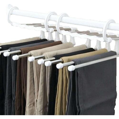 Drying rack Pant Shelves Rack Stainless Steel Clothes Hanger Multi-Functional Portable Closet Clothes Hook Multilayer towel rack