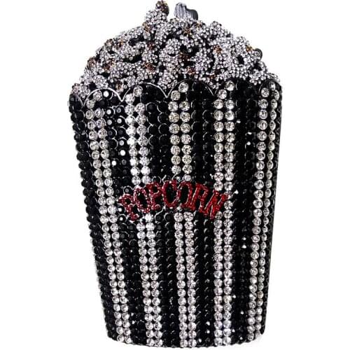 9x19CM Popcorn Diamond Clutch Bag Diamond-studded Dinner Bag Banquet Women New Alloy Hard Bag a6881