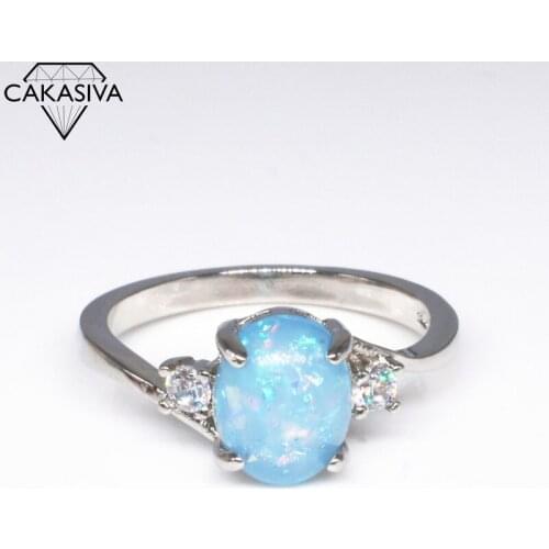Womens 925 Silver Opal Engagement Wedding Gift Jewellery Wholesale Opal Ring size 6-12