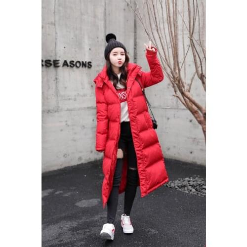 Winter Female X-Long Down jacket Large size