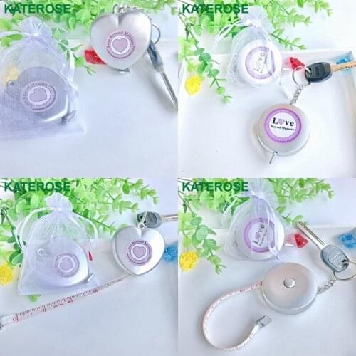 12PCS Love Beyond Measuring Tape Key Chain Tape in Pounch Bag Wedding&Bridal Shower Favors
