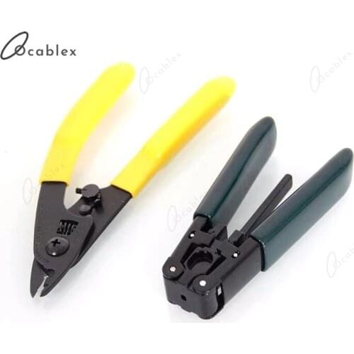 2 In 1 FTTH Splice Fiber Optic Tool Kits CFS-2/CFS-3 Fiber Optic Stripper and Pixian Drop Cable Slittter Cable Sheath Stripper