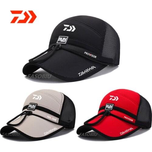 2021 Daiwa Summer Mens for Sunbonnet Fishing Hat Printing Outdoor Sun Protection Hiking Cap Riding Hat Quick Dry UV Protection