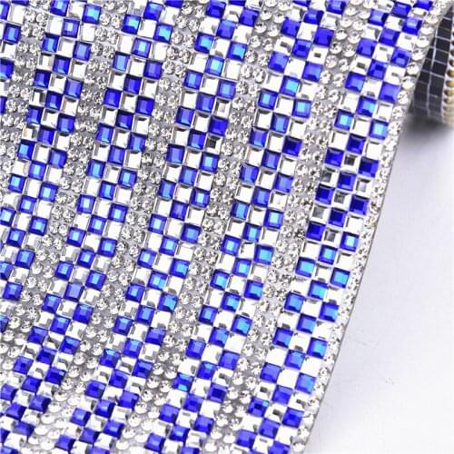 24cm*40cm hot-fix banding stone mesh Rhinestone mesh bag Ribbon Trimming Water cup photo frame Decoration for sewing accessories