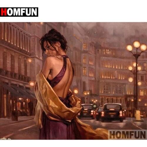 HOMFUN Full Square/Round Drill 5D DIY Diamond Painting "Beauty house" 3D Embroidery Cross Stitch 5D Home Decor A13757