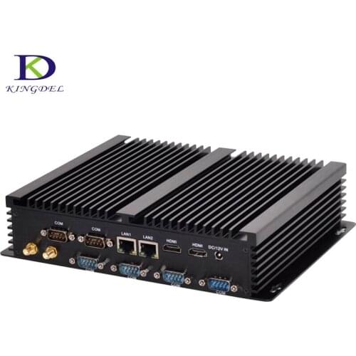 Free Shipping Fanless Industrial Mini PC Win10 Core i7 5550U 4500U 2*Intel Gigabit Lans 6*RS232 8*USB Mirco Computer linux HTPC