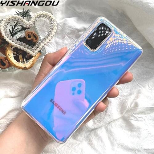 Case For Samsung A52 A72 A51 A71 S21 Ultra Plus A32 5G A42 A12 A50 A21S A31 A20S A30 A20 Clear Aurora Discoloration Case Cover