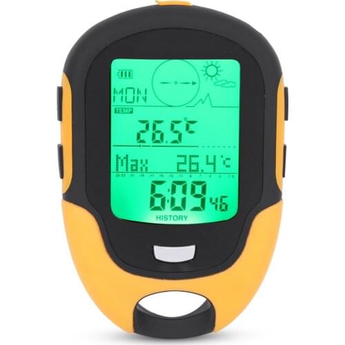 Outdoor Digital Altimeter Barometer Thermometer Hygrometer Compass Flashlight Portable Outdoor Climbing Hiking Survival Tool