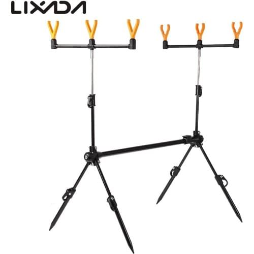 Lixada Fishing Rod Holder Adjustable Retractable Carp Fishing Rod Pod Stand Holder Fishing Pole Pod Bracket