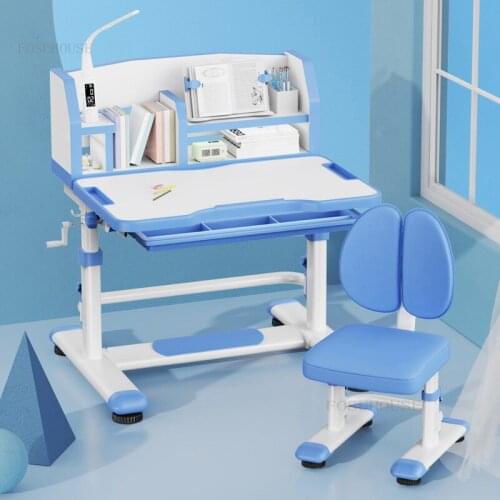 Children Kindergarten Furniture Lifting Desk Chair Sets Students School Bedroom Writing Table Simple Kids Home Study Back Chairs