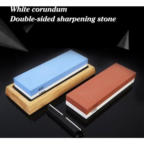 Two Sides Knife Sharpener Whetstone Knife Sharpening Stone 400/1000 3000/8000 Grit Grindstone Sharpener With Bamboo Base Sets