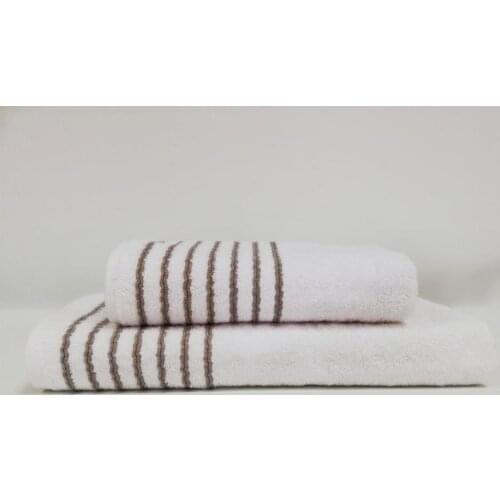 Elegant Dual Cotton Bath Towel Set Cream Coffee
