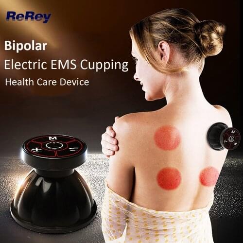New Electric Bipolar EMS Cupping Neck Back Arm Massage Body Detox Health Care Device Micro EMS Stimulation Pain Relief Electrode