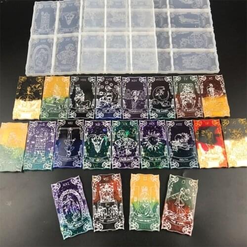 Playing Game Cards Epoxy Resin Mold Divination Cards Silicone Mould DIY Crafts Jewelry Decoration Casting Tool