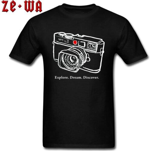 Rangefinder Camera Picture Tshirts Explore Dream Discover Cotton Men T Shirts Summer Tops Shirts Custom T-Shirts Drop Shipping