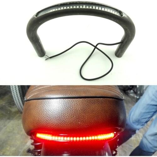 LOCHOSHI 175mm Width Tube Universal Cafe Racer Seat Frame Hoop Brat Style Loop with LED Brake Turn Singal Light for Honda Yamaha
