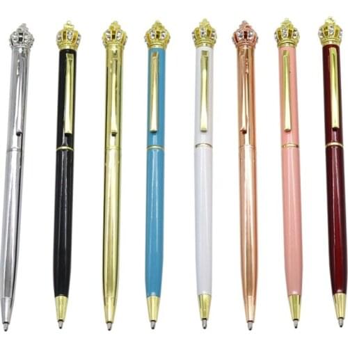 Metal Cartoon Crown Black ink Ballpoint pen High quality Exquisite Writing Stationery Office Supplies