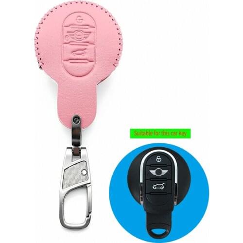 Fashion Style Leather Cover Case Car Key For BMW MINI Cooper S R50 R53 F54 F55 F56 4 Button Remote Key Holder Cover Car Styling