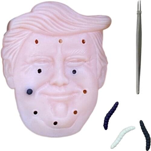 New Stress Relief Toy Remove Worms From The Face Prank Tricky Toy TPR Soft Pull Bugs With Tweezers Funny Decompression Toy