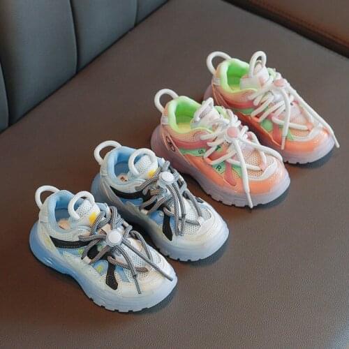 2021 Spring and Autumn New Childrens Sports Shoes Boys and Girls Jelly-soled Shoes Kids Breathable Shoes Girls' Sport Shoes