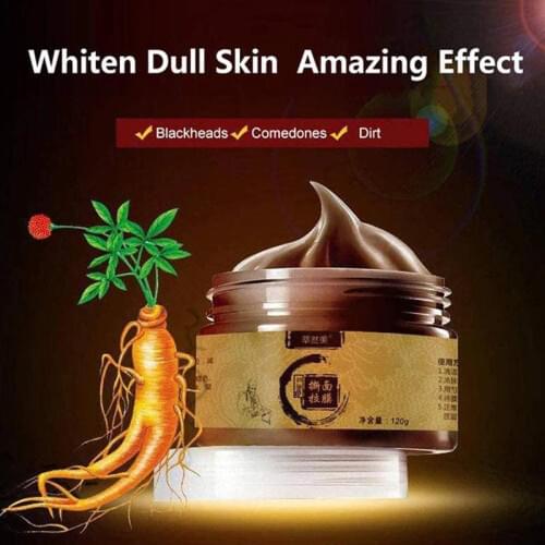 120ml Herbal Beauty Peel-off Mask Tearing Shrinks Pores Mask Remove Blackheads Acne Brightening Herbal Ginseng Face-pack Unisex