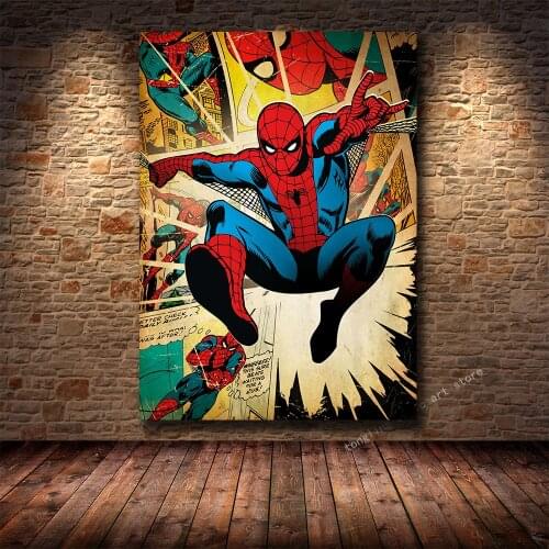 Marvel Canvas Minimalist Superheroes Vintage Poster Captain America Iron Man Thor Hulk Canvas Poster Superheroes Poster Set