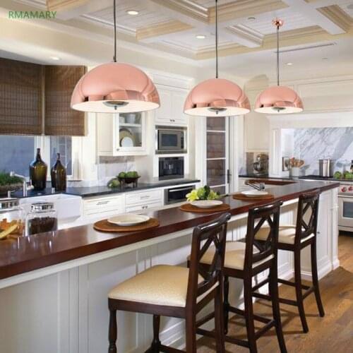 Nordic restaurant pendant lights living room lamp modern minimalist round dining room metal single head pendant lamps LED lights