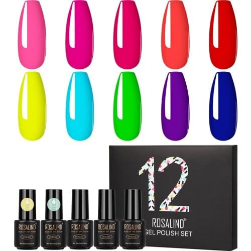 ROSALIND Gel Nail Polish Kit 12Pcs/Set Hybrid Varnishes Semi Permanent Gel Polish All For Nails Manicure Set