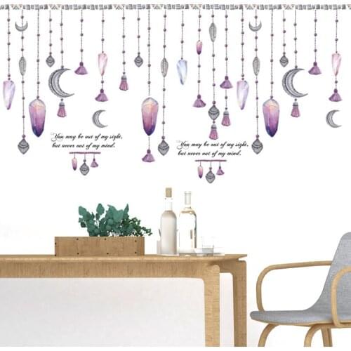 Christmas Decoration Wall Art Decor Creative Hanging Bead Curtain Removable Vinyl Stickers for Living Room Bedroom TV Background