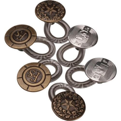 6Pcs Men/Women Jeans Pants Fix Expanders Waist Stretch Extender Metal Button Lock Wholesale