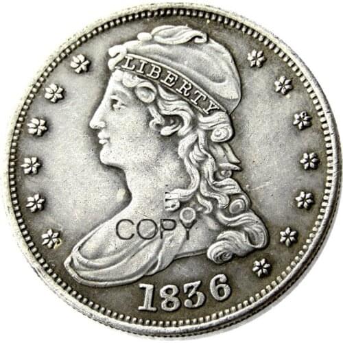 US 1836 1837 Capped Bust Half Dollar Silver Plated Copy Coins