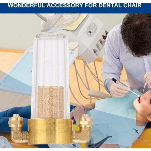 Dental Water Filter Extending Copper Water Filter Treatment Device With 2Pcs Connectors Dental Chair Accessory Compact Equipment