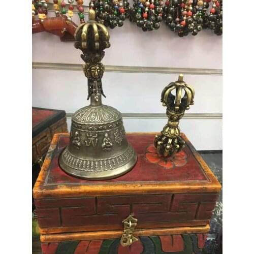 Tibetan Buddhist supplies copper rituals with original wooden special boxes antique and old items collections