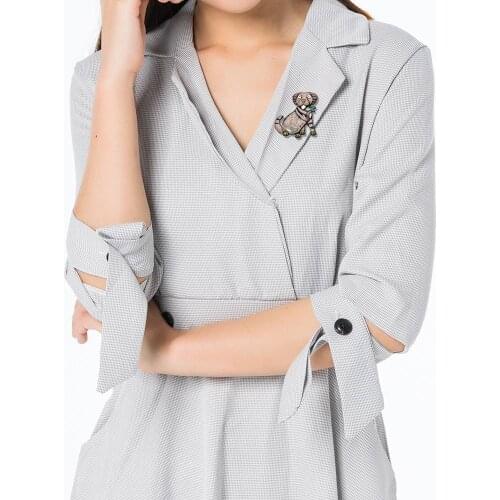 Vintage Animal Dog Brooches Pins Womens Kids Blue Enamel Brooch for Women Pin Coat Cute Garments Lady Gifts Fashion Jewelry New