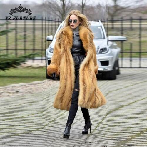 Women Real Fox Fur Coat Female Winter Thick Warm Overcoat Whole Skin 2020 Genuine Fur Jacket Pink Color Natural Fox Fur Coat