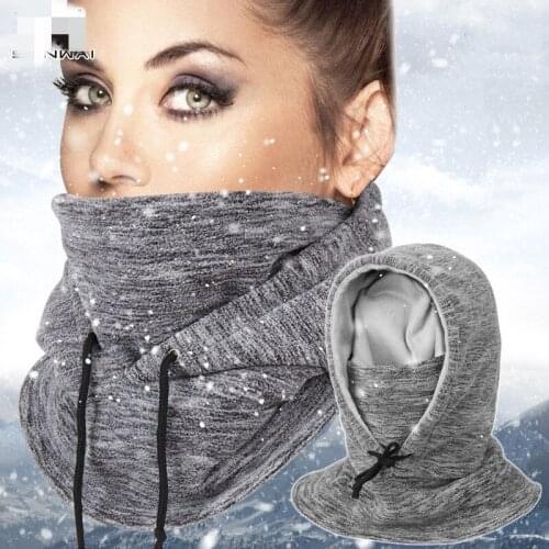 Winter Balaclava Hat Windproof Hat with Mask Unisex Ski Hat Mens Winter Fleece Hat Wrapped Warm Hat Bib Cap Protective Hat Mask