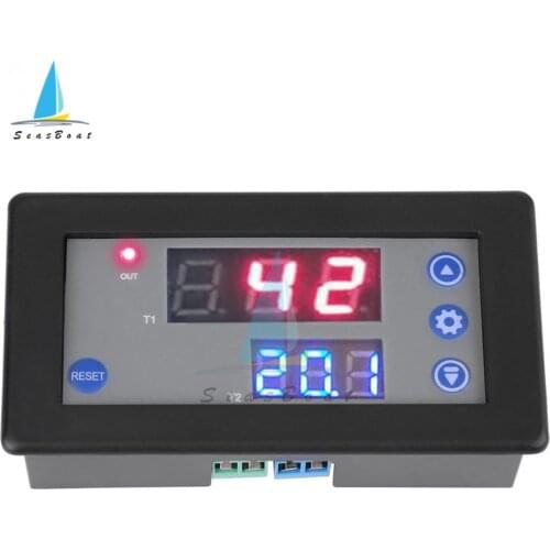 DC 12V Digital Time Delay Relay Dual LED Display Cycle Timer Control Switch Adjustable Timing Relay Time Delay Switch 10A 1500W