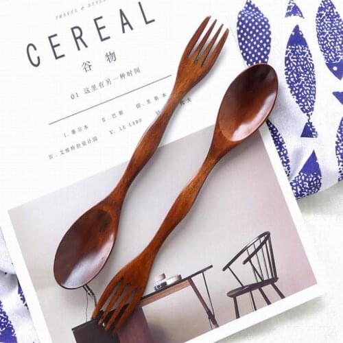 200pcs/lot Quality Wooden Spoon Forks Set Natural Wood Cutlery Coffee Tea Spoons Salad Fruit Fork