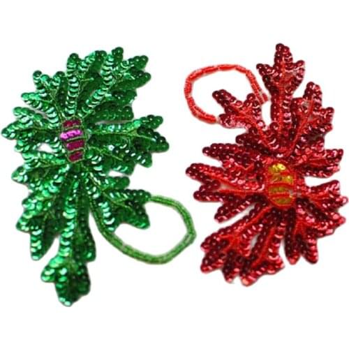 2018 Lace Collar Christmas Trim Yackalasi 10 Pcs/lot 3d Floral Sequined Headwear Gold Applique Trims Flower Appliqued 10.2-17cm