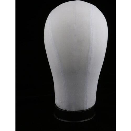 21 inch Canvas Block Head Hair Wig Making Hat Cap Display Mannequin White