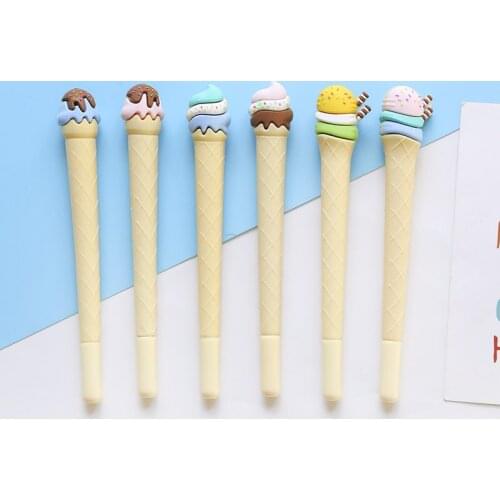 36PCS New Cute Ice Cream Gel Pens Replaceable Blue Core Student Office Stationery Pen Kawaii School Supplies