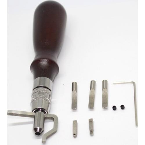 7 In 1 Multipurpose Leather Craft Tool Sew&Crease Leather Edge Beveler Tool Set for Leather Making Tools Leather Crafts