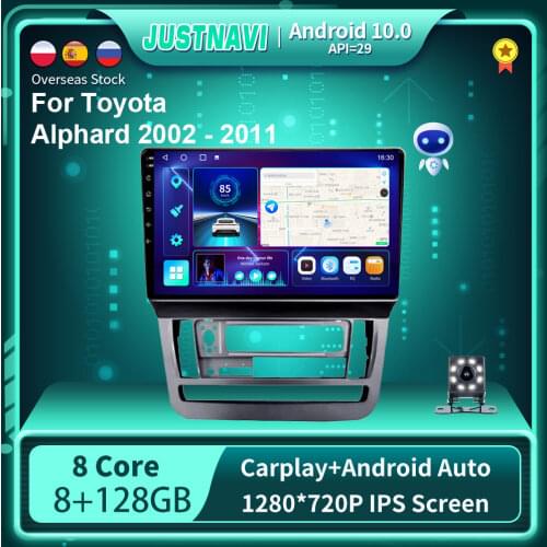 9" 6G 128G Android 10.0 Car Multimedia Radio Player For Toyota Alphard 2002-2011 GPS Stereo DSP Carplay WIFI Auto No 2 din DVD